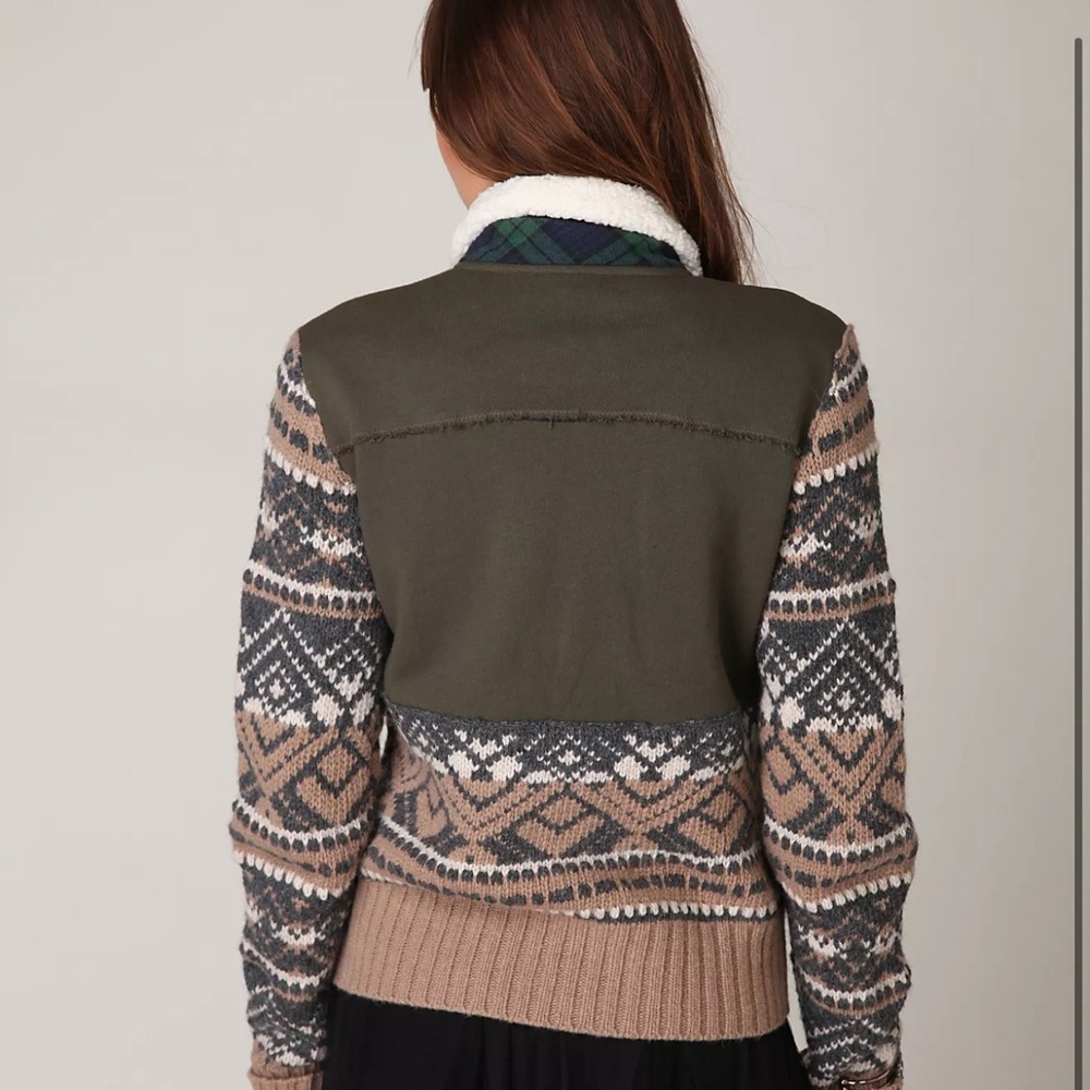We The Free Fairisle Bomber Jacket | Free People | Size XS - Picture 3 of 8